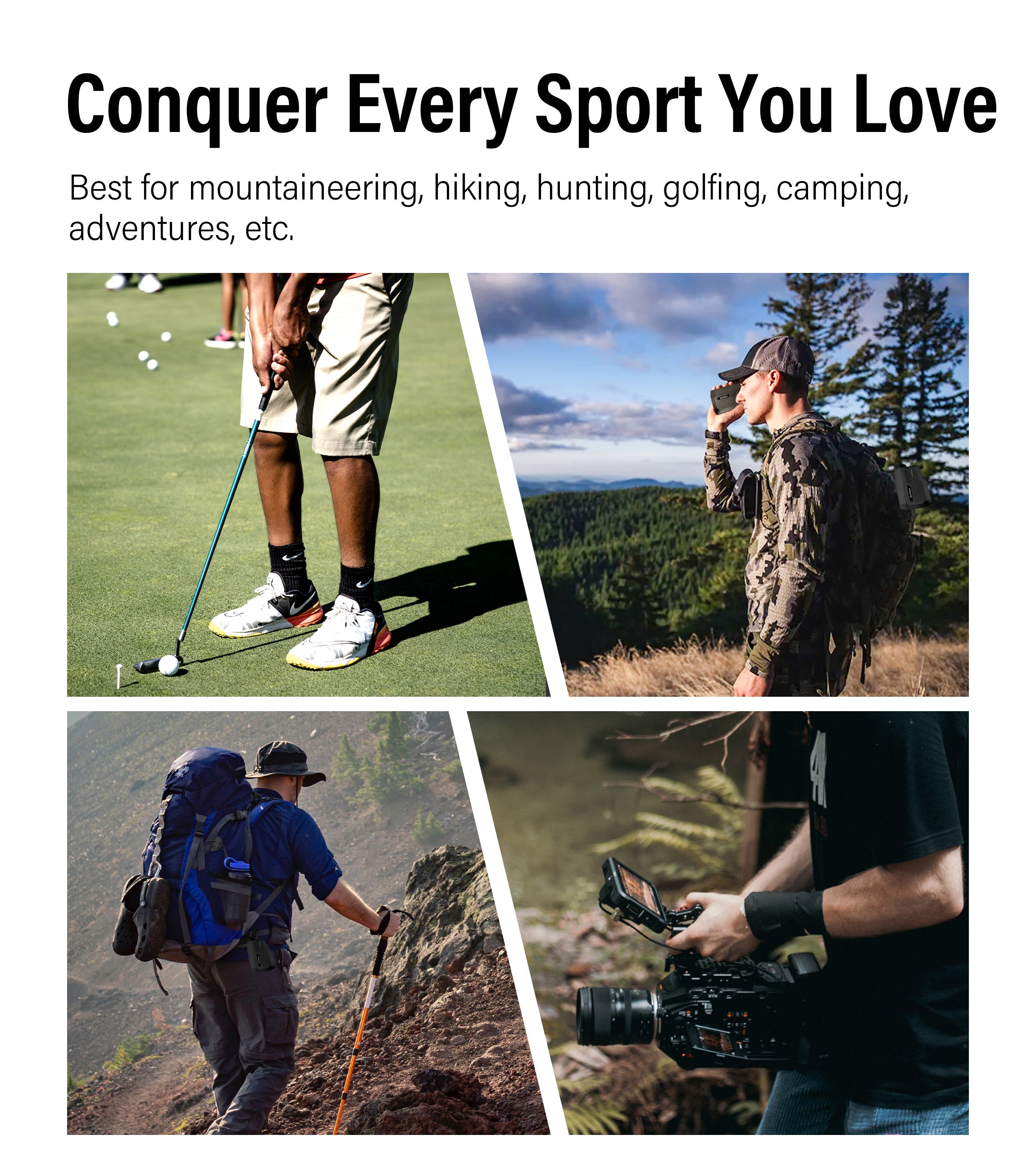 CoxiVision Rangefinder for Golf & Hunting, 1300 Yards High-Precision Range Finder, 6X Magnification, Pin-Seeker & Flag-Lock & Vibration