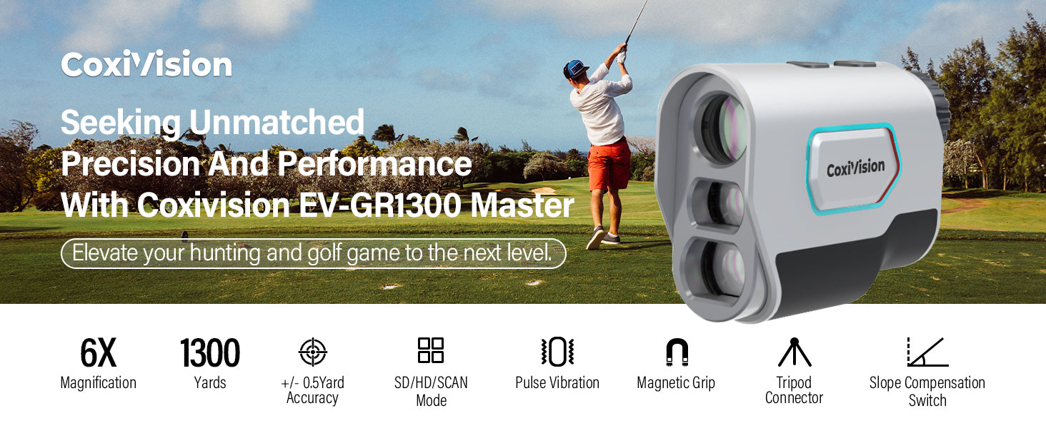 CoxiVision Rangefinder for Golf & Hunting, 1300 Yards High