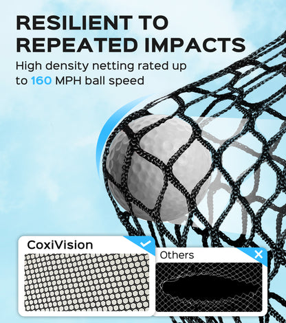 CoxiVision Easyset Golf Net – with Automatic Ball Return System, Collapsible Hitting Nets with Target Sheet for Backyard, Outdoor & Indoor Training