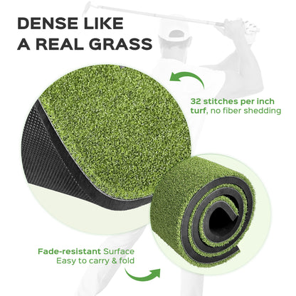 CoxiVision Golf Mat - 5x4ft Golf Hitting Mat for Outdoor & Indoor Training,31MM Thicken Golf Mats Practice Outdoor with 9 Golf Balls 9 Golf Tee for Swing Practice in Backyard, Garage