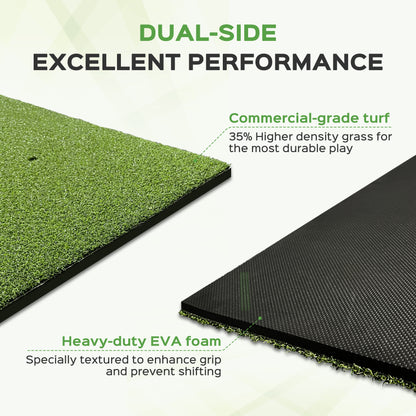 CoxiVision Golf Mat - 5x4ft Golf Hitting Mat for Outdoor & Indoor Training,31MM Thicken Golf Mats Practice Outdoor with 9 Golf Balls 9 Golf Tee for Swing Practice in Backyard, Garage