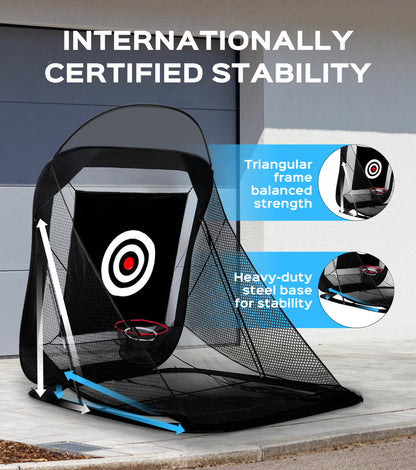 CoxiVision Easyset Golf Net – with Automatic Ball Return System, Collapsible Hitting Nets with Target Sheet for Backyard, Outdoor & Indoor Training