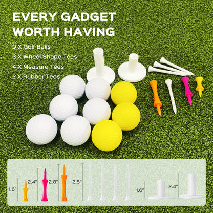 CoxiVision Golf Mat - 5x4ft Golf Hitting Mat for Outdoor & Indoor Training,31MM Thicken Golf Mats Practice Outdoor with 9 Golf Balls 9 Golf Tee for Swing Practice in Backyard, Garage