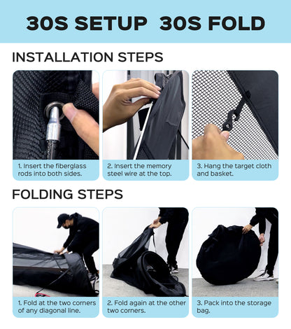 CoxiVision Easyset Golf Net – with Automatic Ball Return System, Collapsible Hitting Nets with Target Sheet for Backyard, Outdoor & Indoor Training