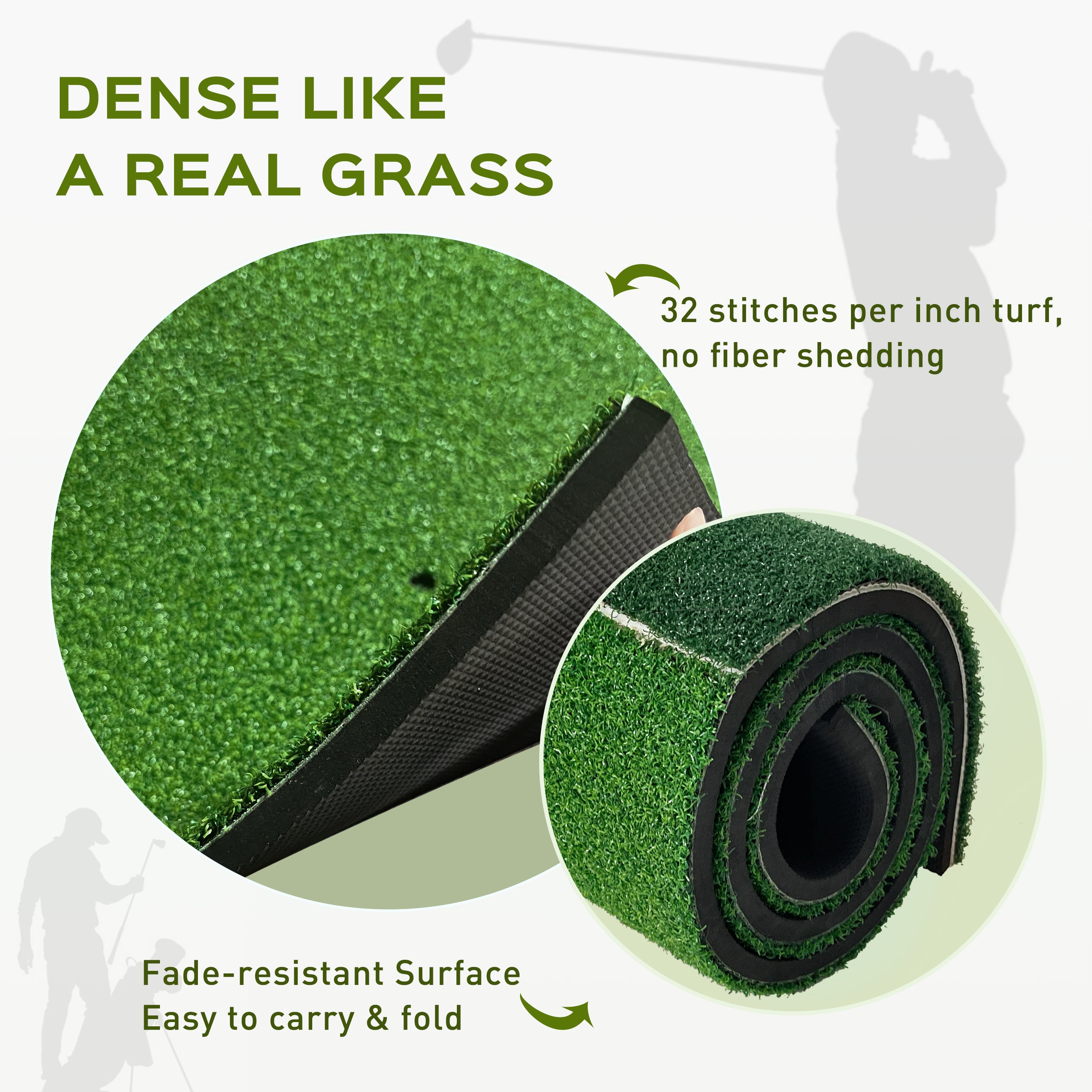 CoxiVision Golf Mat - 5x4ft Premium 3-in-1 Putting Mats Practice Outdoor/Indoor,Thicken Hitting Mat with 3MM Spring Layer,9 Balls,9 Tee in Backyard, Garage