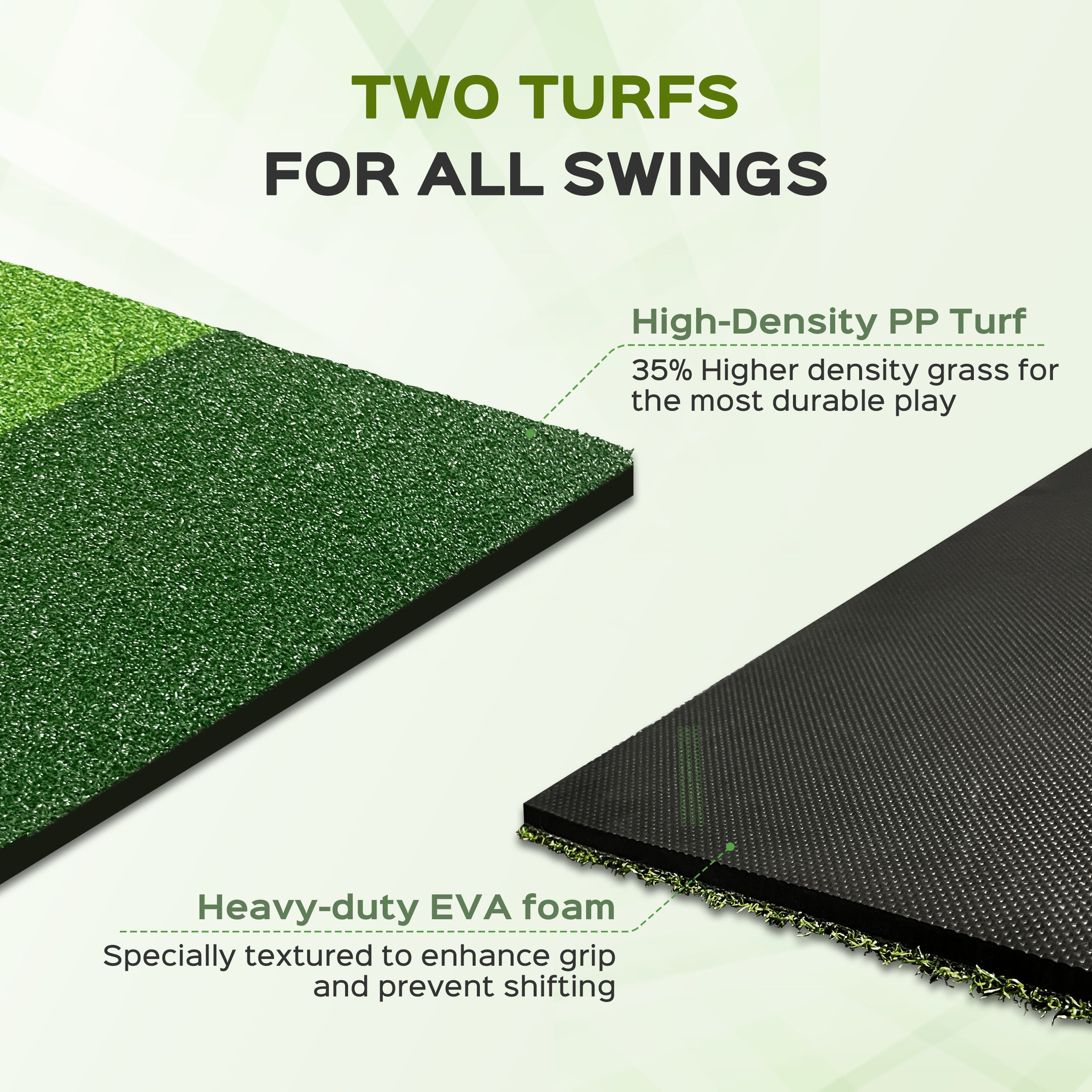 CoxiVision Golf Mat - 5x4ft Premium 3-in-1 Putting Mats Practice Outdoor/Indoor,Thicken Hitting Mat with 3MM Spring Layer,9 Balls,9 Tee in Backyard, Garage