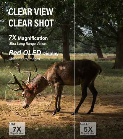 2000 Yard HD Laser Rangefinder for Hunting, 7X Magnification, Red OLED Display, Bow/Rifle Mode, Angle Compensation, Scan