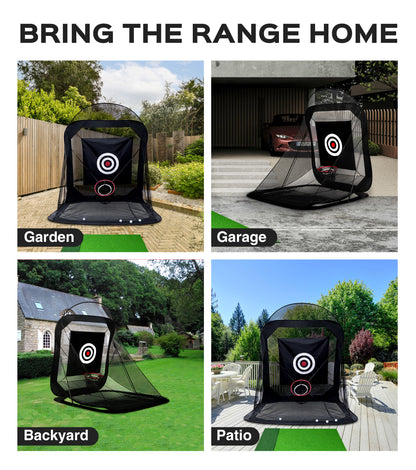 CoxiVision Easyset Golf Net – with Automatic Ball Return System, Collapsible Hitting Nets with Target Sheet for Backyard, Outdoor & Indoor Training