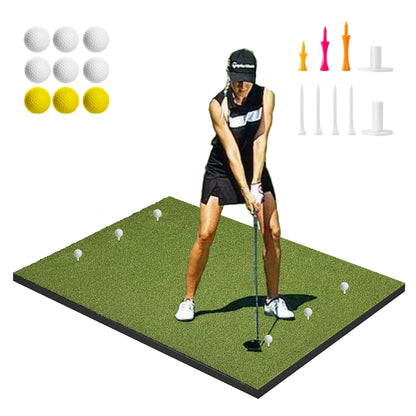 CoxiVision Golf Mat - 5x4ft Golf Hitting Mat for Outdoor & Indoor Training,31MM Thicken Golf Mats Practice Outdoor with 9 Golf Balls 9 Golf Tee for Swing Practice in Backyard, Garage